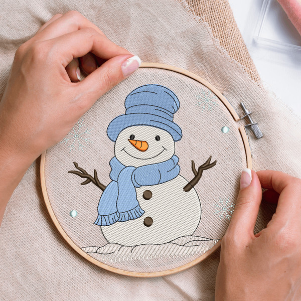 Snowman Machine Embroidery Design