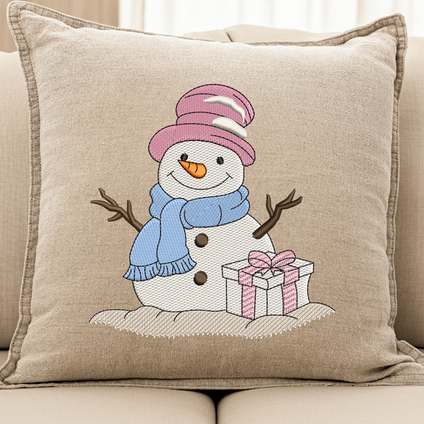 Christmas Snowman Machine Embroidery Design
