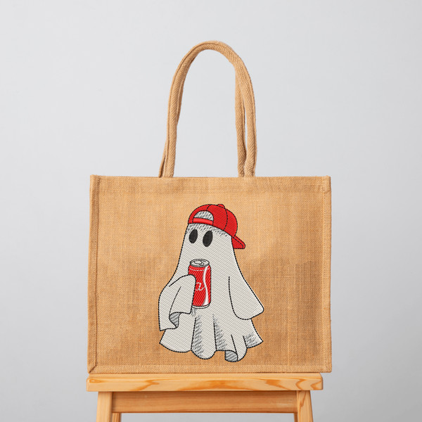 Halloween Cola Ghost Embroidery Design