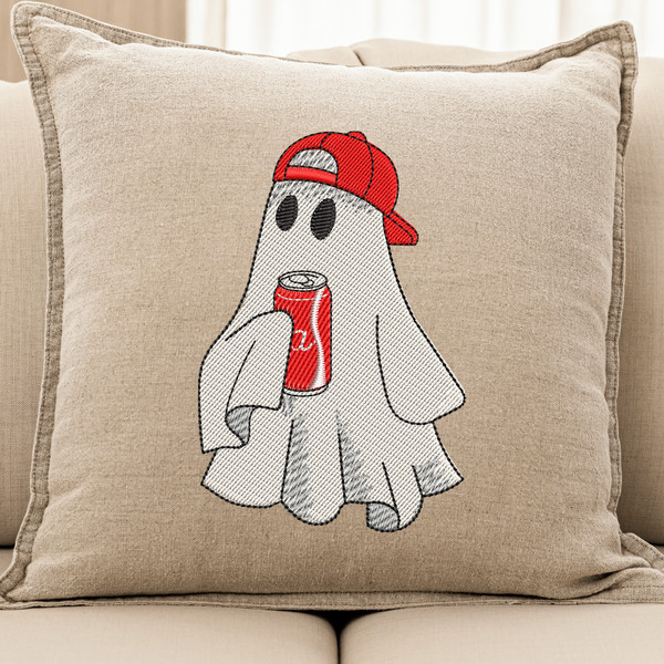 Halloween Cola Ghost Embroidery Design