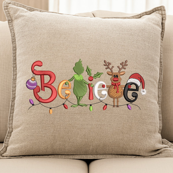 Believe Embroidery Design