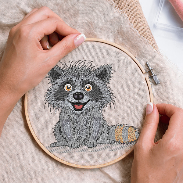 Baby Racoon Embroidery Design