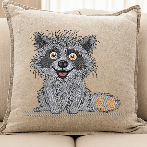 Baby Racoon Embroidery Design