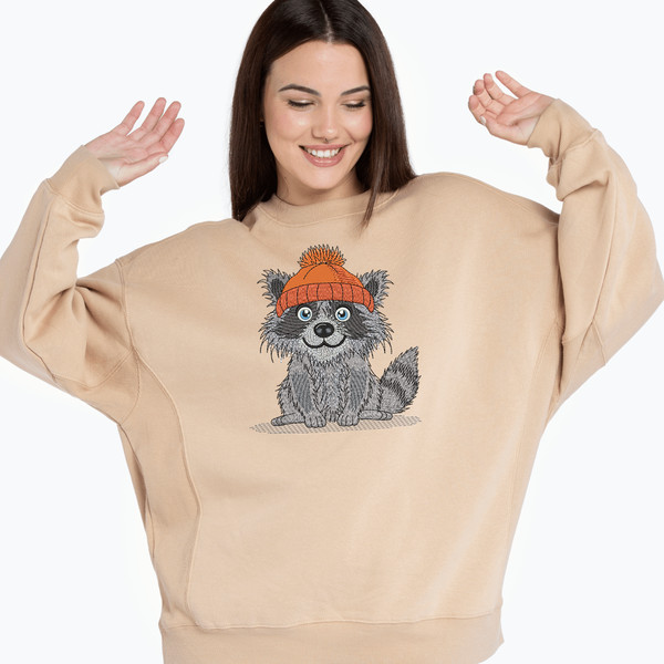 Cute Baby Racoon Embroidery Design
