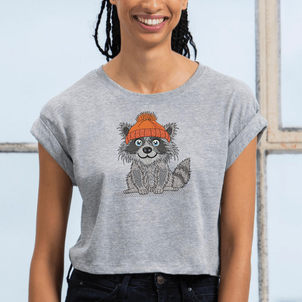 Cute Baby Racoon Embroidery Design