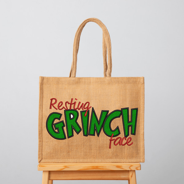 Resting Grinch Face Applique Embroidery Design