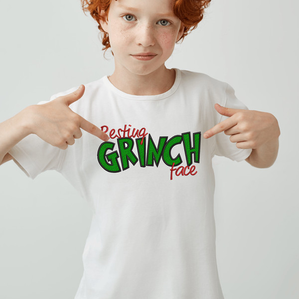 Resting Grinch Face Applique Embroidery Design