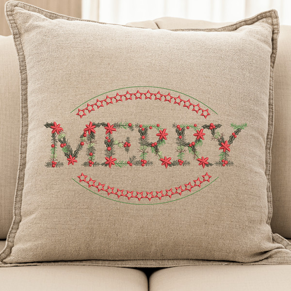 Merry Christmas Embroidery Design