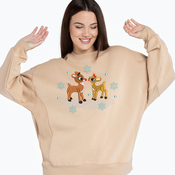 Rudolph and Clarice embroidery design