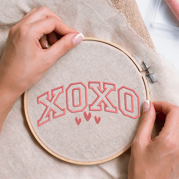 XOXO Valentine Embroidery Design