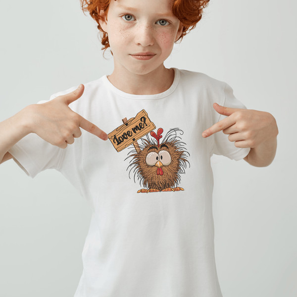 Valentine Love Crazy Funny Chicken Embroidery Design