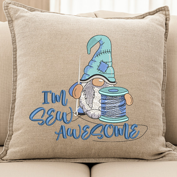 Im sew Awesome Gnome Embroidery Design