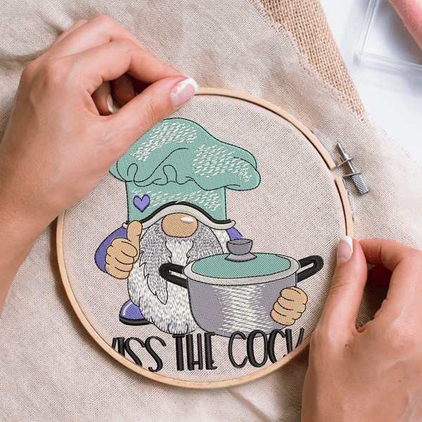 Kiss the Cook Embroidery Design
