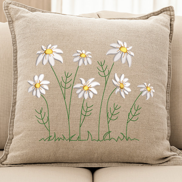 Daisy Wildflowers Embroidery Design