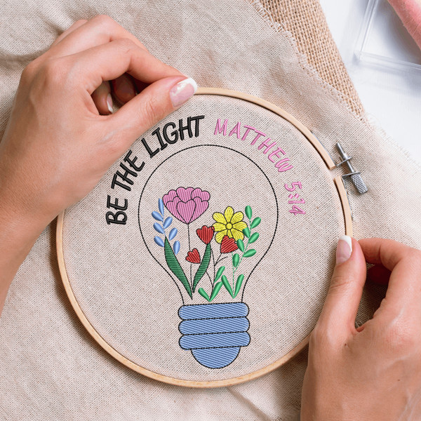 Be the light embroidery design