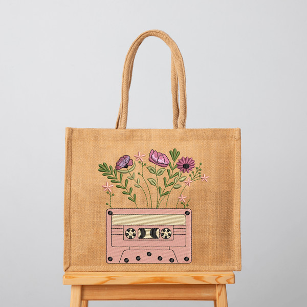 Vintage Cassette embroidery design