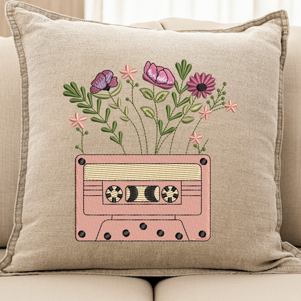 Vintage Cassette embroidery design
