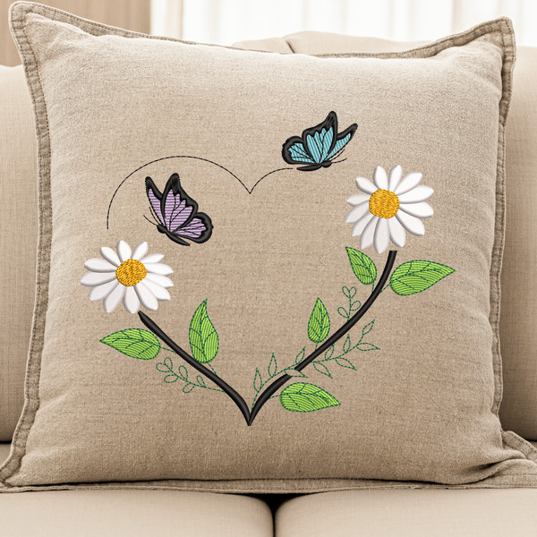 Daisies Wreath Embroidery Design