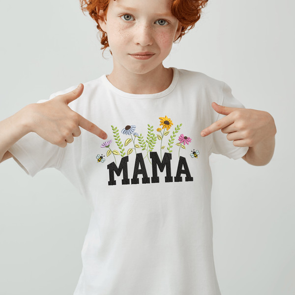 Mama Flowers Embroidery Design