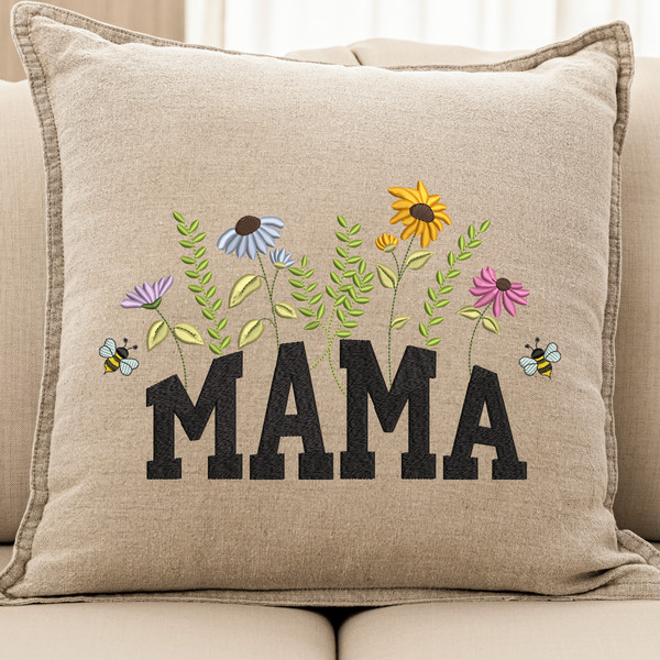 Mama Flowers Embroidery Design