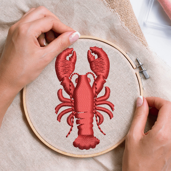 Mini Lobster Embroidery Design