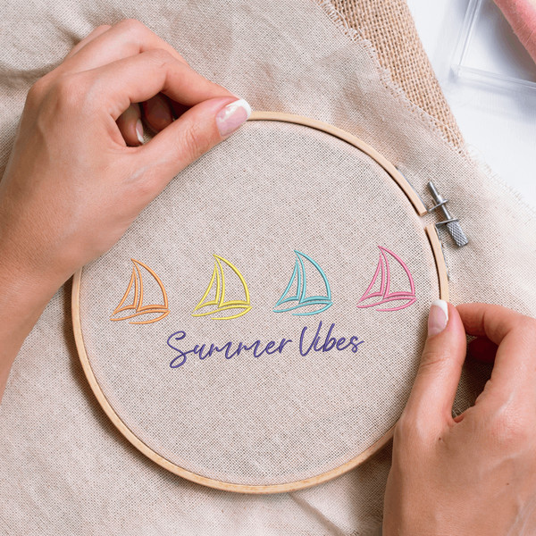Summer Vibes Embroidery Design