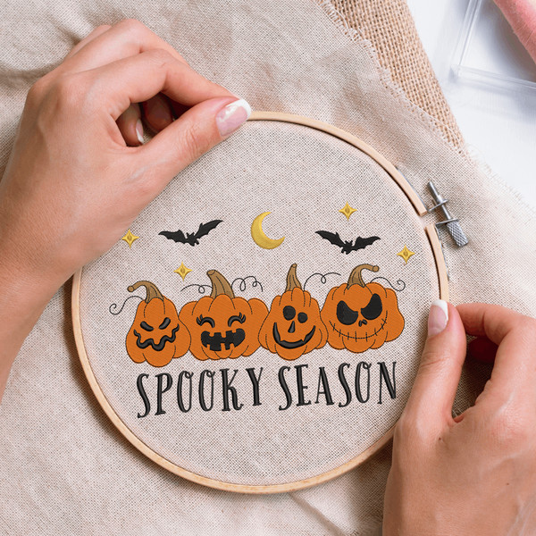 Halloween Spooky Season Embroidery Design