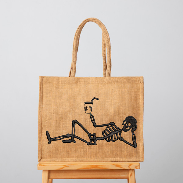 Chill Skeleton Embroidery Design