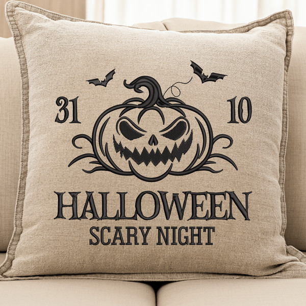 Scary Night Halloween Embroidery Design