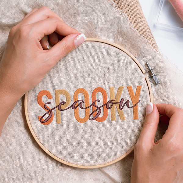 Halloween Spooky Season Embroidery Design