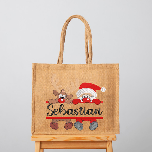 Santa and Deer Embroidery Design