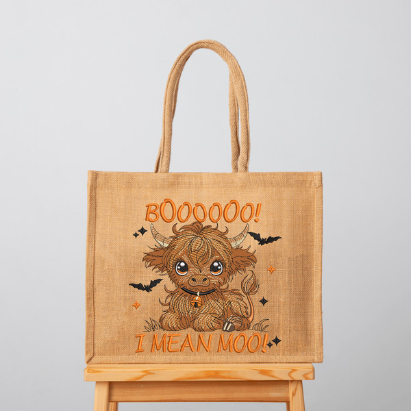 Halloween Highland Cow Pumpkin Embroidery Design