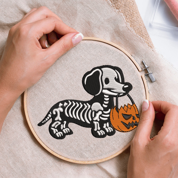 Halloween Dachshund Embroidery Design