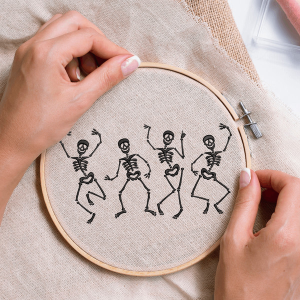 Halloween Skeletons Embroidery Design