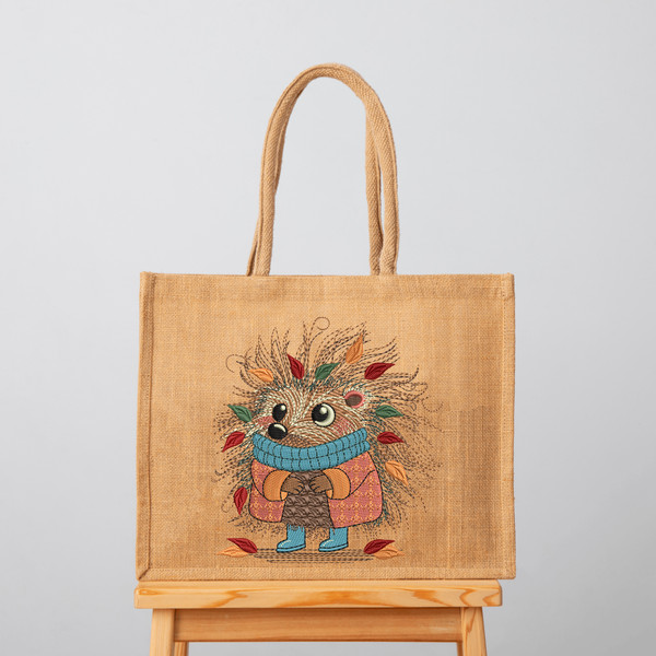 Hedgehog Autumn Embroidery Design
