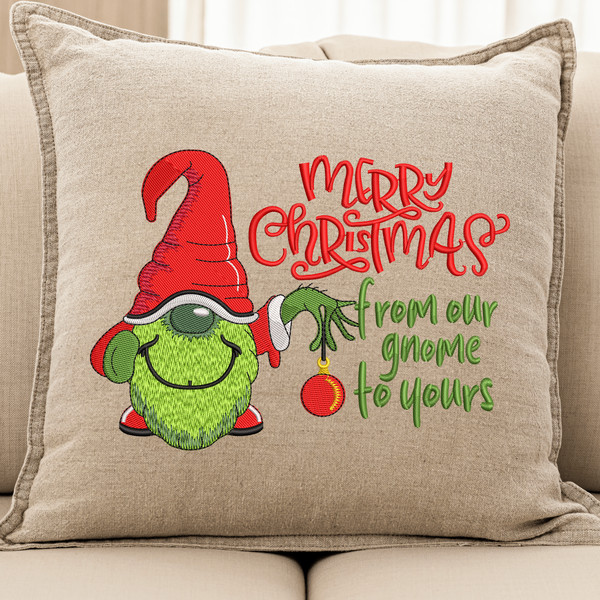 Gnome Merry Christmas Embroidery Design
