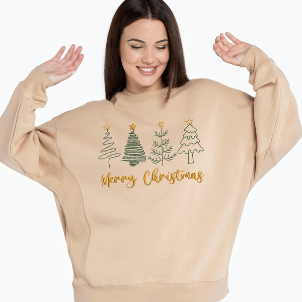 Merry Christmas Tree Embroidery Designs