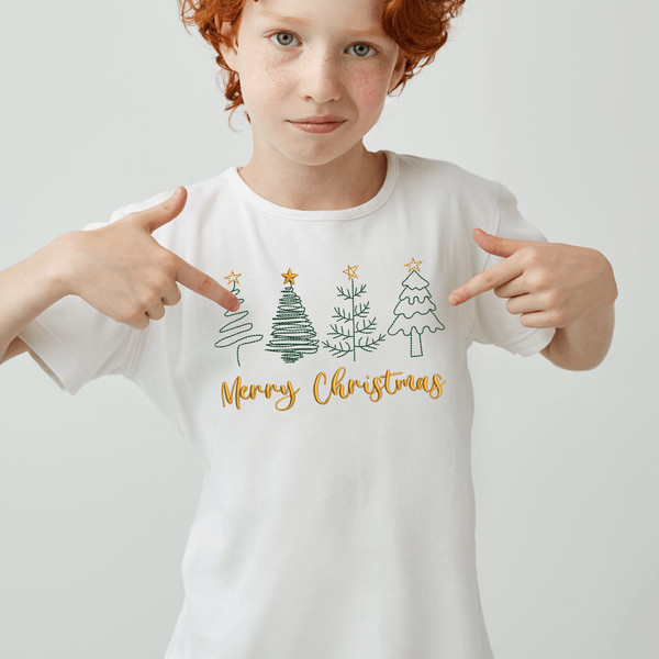 Merry Christmas Tree Embroidery Designs