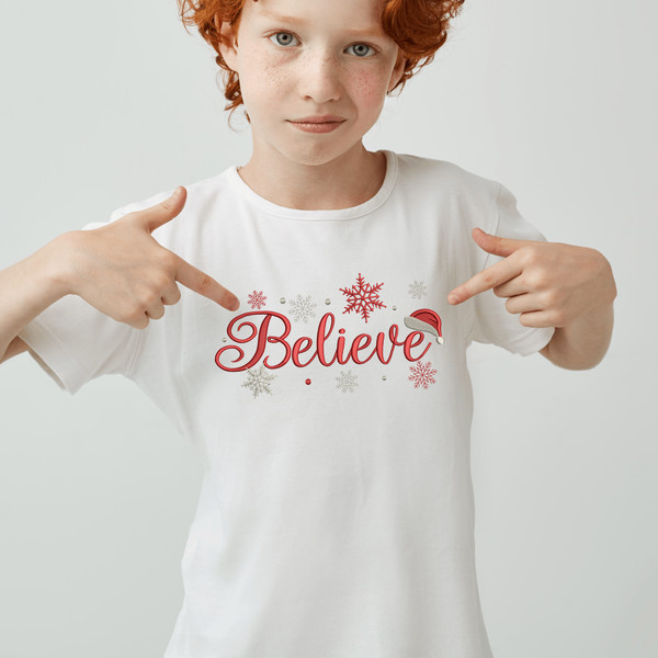 Believe Embroidery Design