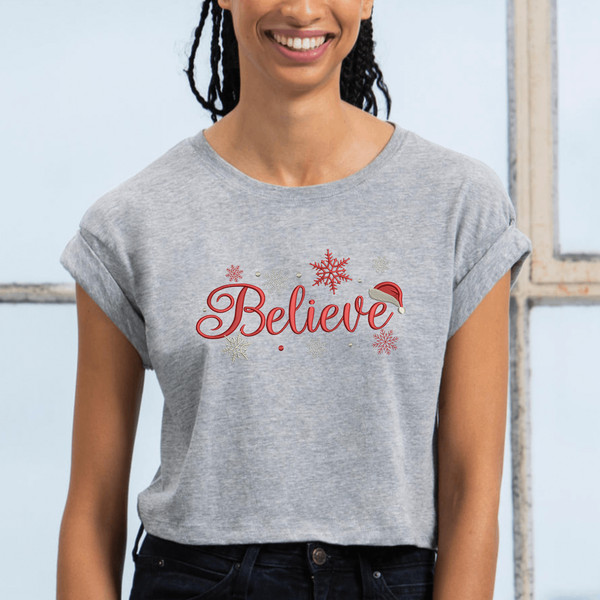 Believe Embroidery Design