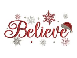 Believe Embroidery Design