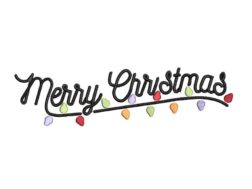 Christmas Lights Merry Embroidery Design
