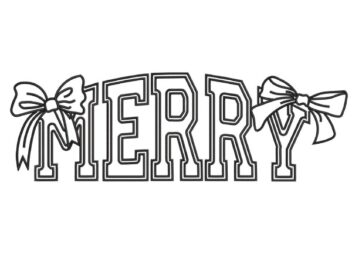Merry Embroidery Design, Christmas Machine Embroidery Design, Instant Download