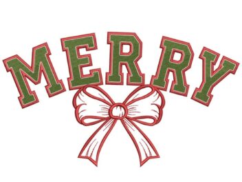 Merry Coquette Embroidery Design, Christmas Machine Embroidery Design, Instant Download
