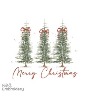 Snow Christmas Tree Embroidery Designs, Instant Download