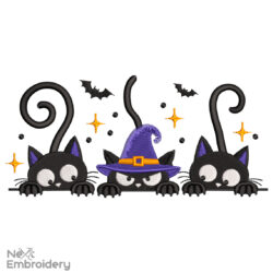Cats Halloween Embroidery Design