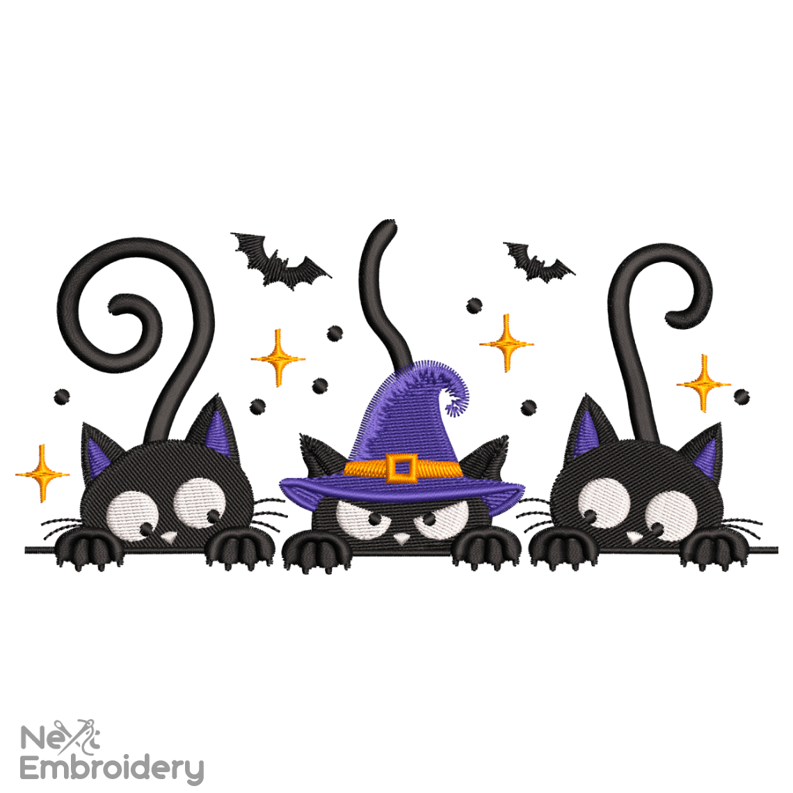 Cats Halloween Embroidery Design