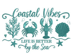 Coastal Vibes, Sea Nautical Embroidery Design