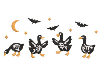 Halloween Goose Embroidery Design