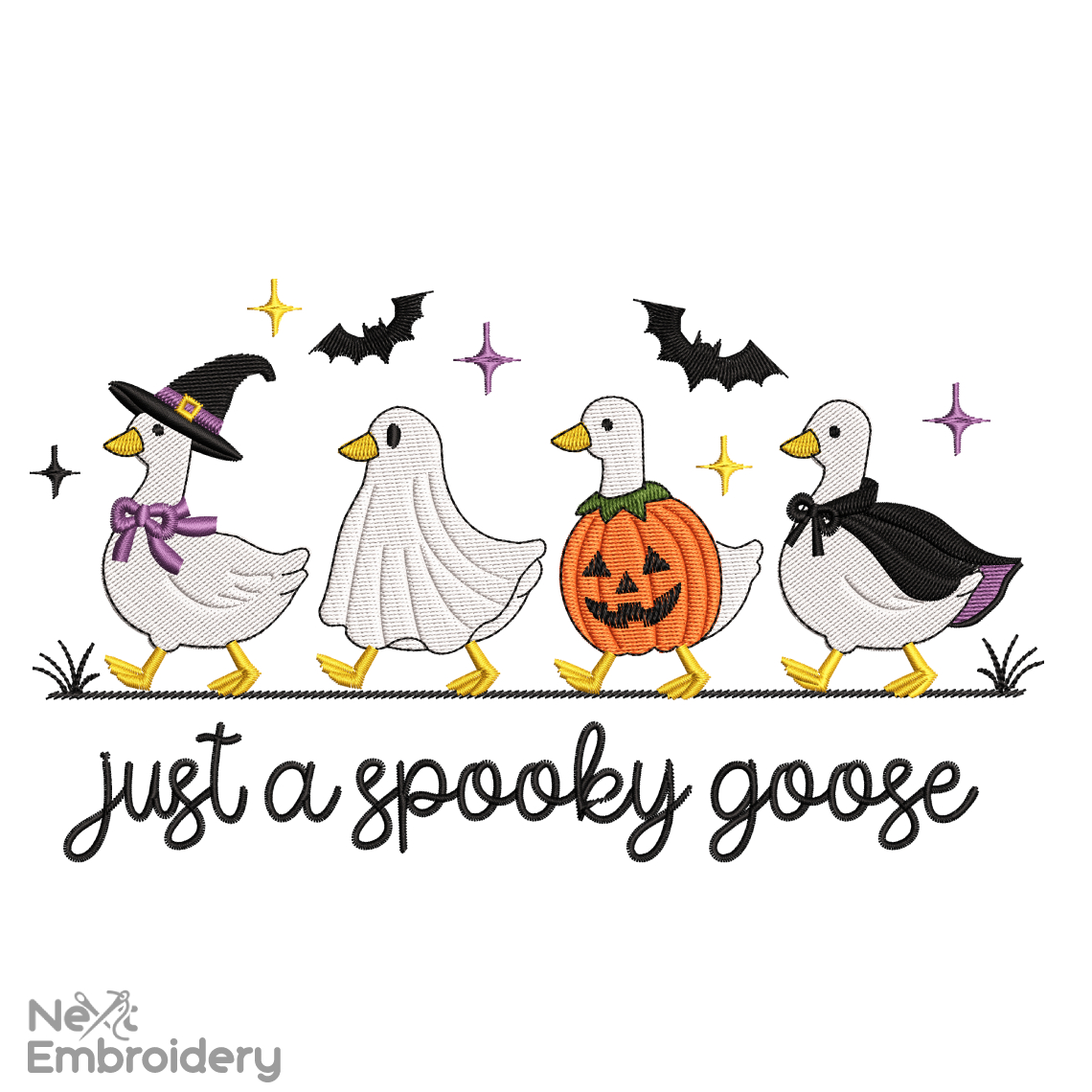 Halloween Spooky Goose Embroidery Design
